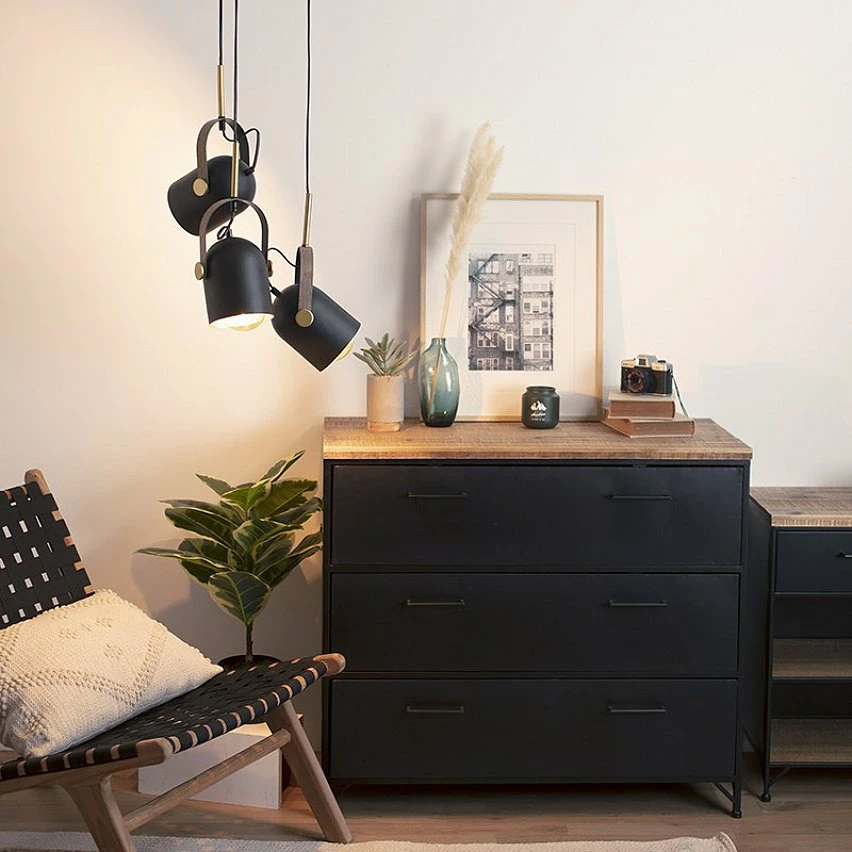 Remise 🧨 Suspension x3 métal Bil noir et doré Atmosphera - Noir 💯 4 Remise 🧨 Suspension x3 métal Bil noir et doré Atmosphera - Noir 💯 – Image 2