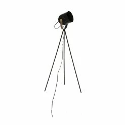 Coupon 😀 Atmosphera Lampadaire trépied en Métal Noir H 136 cm 🧨