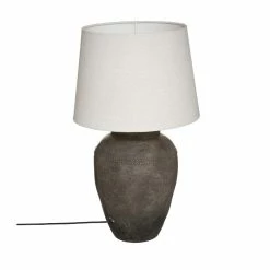 Meilleur prix 💯 Atmosphera Lampe Ailen en Céramique Marron et Abat-jour Blanc cassé H 60 cm 🔥
