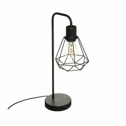 Vente flash ⭐ Atmosphera Lampe à poser en Métal filaire Noir H 46 cm ✔️