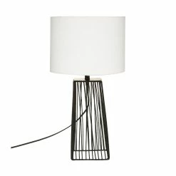 Tout neuf 🥰 Atmosphera Lampe à poser en métal Noir et abat-jour Blanc H 46 cm 😀