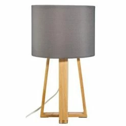Nouveau ❤️ Atmosphera Lampe à Poser en Bois "Scandinave" 35cm Gris 💯 -Atmosphera Soldes 3560238333495 2