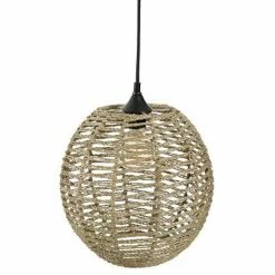 Grosses soldes 👏 Atmosphera Lampe Suspension Vintage "Boule" 33cm Naturel 🎉