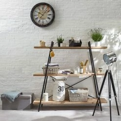 Le moins cher 🌟 Atmosphera Lampadaire Trépied en Métal & Bois "Ébor" 150cm Noir ✨ -Atmosphera Soldes 3560238337509 4