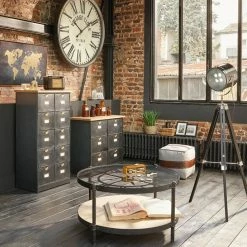 Le moins cher 🌟 Atmosphera Lampadaire Trépied en Métal & Bois "Ébor" 150cm Noir ✨ -Atmosphera Soldes 3560238337509 5