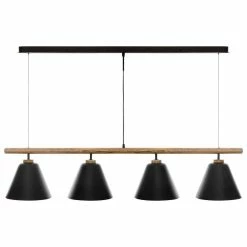 Budget 🥰 Suspension métal 4 abat-jours Judi Atmosphera - Noir 👍