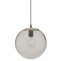 Promo 👏 Atmosphera Lampe Suspension en Verre Fumé "Boule" 25cm Gris 🥰