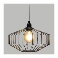 Remise 🔔 Atmosphera Luminaire Suspension en Métal filaire Noir D 30.5 cm 🧨 -Atmosphera Soldes 3560238704387 2