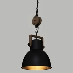 Nouveau ✨ Suspension métal et bois Silas Atmosphera - Noir 🔔 -Atmosphera Soldes 3560239147756 2