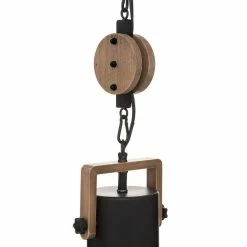 Nouveau ✨ Suspension métal et bois Silas Atmosphera - Noir 🔔 -Atmosphera Soldes 3560239147756 3