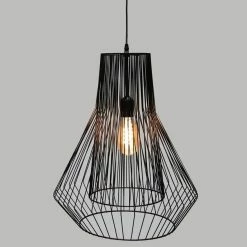 Meilleure affaire 🧨 Atmosphera Lampe Suspension Métal "Fils" 35cm Noir 😀 -Atmosphera Soldes 3560239689751 3