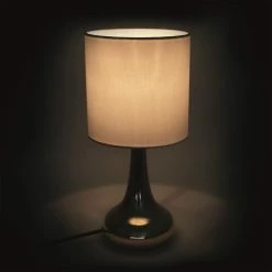 Coupon 🧨 The Home Deco Factory Lampe touch en métal cuivré 32.5 cm noir 💯 -Atmosphera Soldes 3561864333330 2