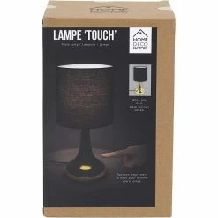 Coupon 🧨 The Home Deco Factory Lampe touch en métal cuivré 32.5 cm noir 💯 -Atmosphera Soldes 3561864333347 3