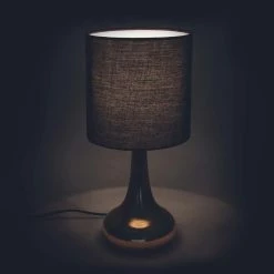 Coupon 🧨 The Home Deco Factory Lampe touch en métal cuivré 32.5 cm noir 💯 -Atmosphera Soldes 3561864333347 4