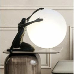 Meilleure affaire 🎁 Magneticland Lampe Sphère Sculpture Etreinte Noire Collection INTERIOR 🌟 -Atmosphera Soldes 3661078218864 3