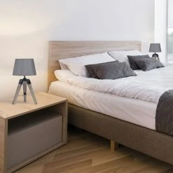 Acheter đ€© IDMARKET Lot de 2 lampes de chevet d'appoint HILDA sur pied en bois foncĂ© grises đ„° 11 Acheter đ€© IDMARKET Lot de 2 lampes de chevet d'appoint HILDA sur pied en bois foncĂ© grises đ„° -Atmosphera Soldes 3662897008278 4