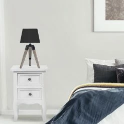 Le moins cher đ IDMARKET Lot de 2 lampes de chevet d'appoint HILDA sur pied en bois foncĂ© noires â 10 Le moins cher đ IDMARKET Lot de 2 lampes de chevet d'appoint HILDA sur pied en bois foncĂ© noires â -Atmosphera Soldes 3662897008360 4