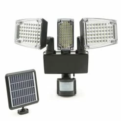 Budget 👍 IDMARKET Projecteur solaire 3 têtes 178 LED détecteur de mouvement 😉