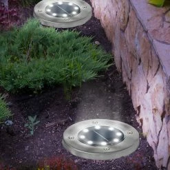 Budget 🌟 IDMARKET Lot de 10 disques solaires à LED spots de jardin à planter 🎉 -Atmosphera Soldes 3662897034802 4