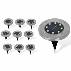 Budget 🌟 IDMARKET Lot de 10 disques solaires à LED spots de jardin à planter 🎉 -Atmosphera Soldes 3662897034802 6