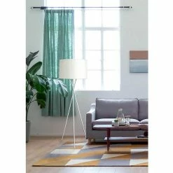 Promo 🧨 Altobuy VARSK - Lampadaire Gris 160cm Piètement Trépied Métal Chromé 🌟 -Atmosphera Soldes 3663738033114 3