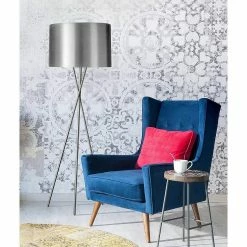 Promo 🧨 Altobuy VARSK - Lampadaire Gris 160cm Piètement Trépied Métal Chromé 🌟 -Atmosphera Soldes 3663738033121 4