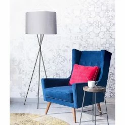 Promo 🧨 Altobuy VARSK - Lampadaire Gris 160cm Piètement Trépied Métal Chromé 🌟 -Atmosphera Soldes 3663738033121 5