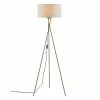 Offres 🌟 Altobuy VARSK - Lampadaire Blanc 140cm Piètement Trépied Métal Doré 🎁 -Atmosphera Soldes 3663738033138 1