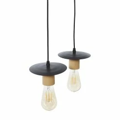 Meilleure vente 👏 Altobuy MAGELAN - Suspension en Bois et Métal Noir 4 Ampoules 🥰 -Atmosphera Soldes 3663738037631 6