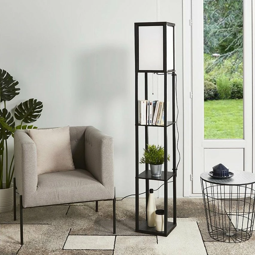 Le moins cher 💯 Altobuy AMELIE - Lampadaire avec 3 Etagères en Métal Noir ✨ 4 Le moins cher 💯 Altobuy AMELIE - Lampadaire avec 3 Etagères en Métal Noir ✨ – Image 2