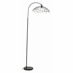 Bon marché 🔔 Altobuy STERN - Lampadaire en Métal Noir Abat-Jour filaire 👍