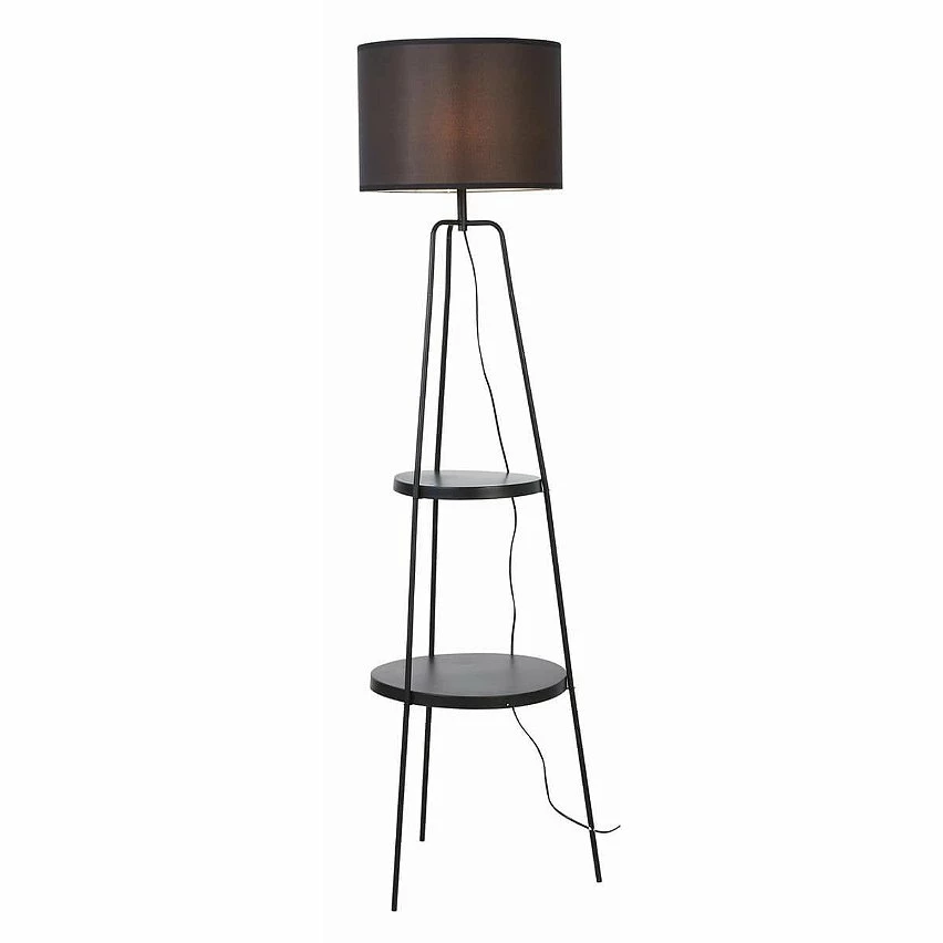 Coupon 😉 Altobuy CIRCLE - Lampadaire en Métal Noir 2 Etagères Abat-Jour en Tissu Noir ❤️ 5 Coupon 😉 Altobuy CIRCLE - Lampadaire en Métal Noir 2 Etagères Abat-Jour en Tissu Noir ❤️ – Image 3