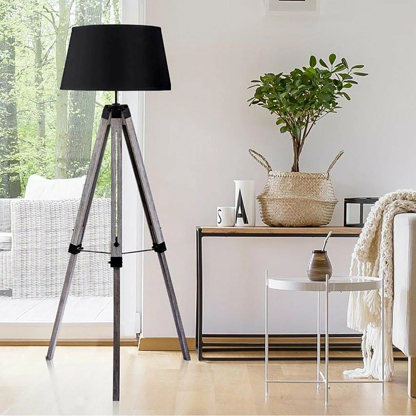 Meilleur prix đ Altobuy LIAM - Lampadaire TrĂ©pied en Bois Gris et Abat-Jour Tissu Noir đ€© 4 Meilleur prix đ Altobuy LIAM - Lampadaire TrĂ©pied en Bois Gris et Abat-Jour Tissu Noir đ€© â Image 2