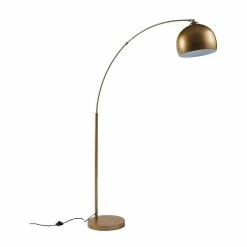 Meilleure vente ⌛ Altobuy ARCHIE - Lampadaire Arc en Métal Doré Abat-Jour Acrylique Or 💯