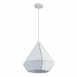 Meilleure vente 🎁 Altobuy SINATRA - Suspension en Métal Blanc Forme Diamant 👍