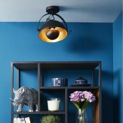 Meilleure vente 💯 Altobuy SPENCER - Plafonnier en Métal Noir et Doré 🔥 -Atmosphera Soldes 3663738038522 2