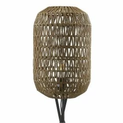 Meilleur prix ✔️ Altobuy KINDILL - Lampadaire en Métal Noir Abat-jour Aspect Rotin Blanc 😍 -Atmosphera Soldes 3663738038676 4