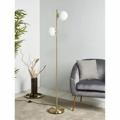 Le moins cher 😀 Altobuy BARTH - Lampadaire en Métal Noir Double Abat-jour en Verre 💯 -Atmosphera Soldes 3663738038737 4