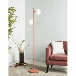 Le moins cher 😀 Altobuy BARTH - Lampadaire en Métal Noir Double Abat-jour en Verre 💯 -Atmosphera Soldes 3663738038744 2