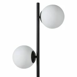 Le moins cher 😀 Altobuy BARTH - Lampadaire en Métal Noir Double Abat-jour en Verre 💯 -Atmosphera Soldes 3663738038751 5