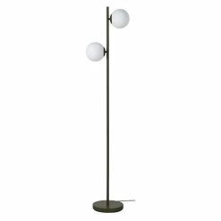 Le moins cher 😀 Altobuy BARTH - Lampadaire en Métal Noir Double Abat-jour en Verre 💯 -Atmosphera Soldes 3663738038768 1