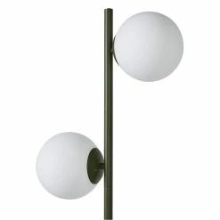 Le moins cher 😀 Altobuy BARTH - Lampadaire en Métal Noir Double Abat-jour en Verre 💯 -Atmosphera Soldes 3663738038768 3