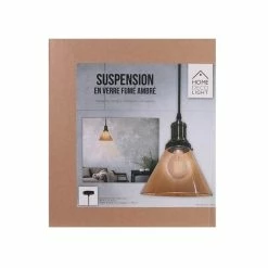 Budget 👏 Paris prix Lampe Suspension en Verre "Entonnoir" 18cm Ambre 💯 -Atmosphera Soldes 3664944048299 2