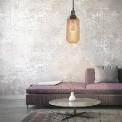 Budget 🎁 The Home Deco Factory Lampe Suspension en Verre "Bouteille" 28cm Gris 👍 -Atmosphera Soldes 3664944048350 5