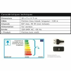 Le moins cher 🛒 Paris prix Lampe à Poser Design en Bois "Coffi II" 20cm Naturel 😍 -Atmosphera Soldes 3664944048442 6