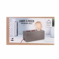 Le moins cher 🛒 Paris prix Lampe à Poser Design en Bois "Coffi II" 20cm Naturel 😍 -Atmosphera Soldes 3664944048442 7