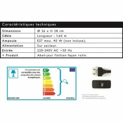 Promo 🔔 The Home Deco Light Lampe boule filaire à poser 26 cm 👏 -Atmosphera Soldes 3664944048732 3