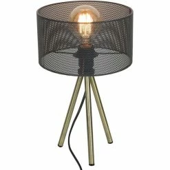 Grosses soldes 🧨 The Home Deco Light Lampe à poser en métal perforé sur trépied 22 x 38.5 cm 🥰