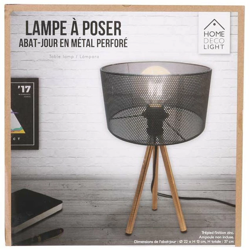 Grosses soldes 🧨 The Home Deco Light Lampe à poser en métal perforé sur trépied 22 x 38.5 cm 🥰 4 Grosses soldes 🧨 The Home Deco Light Lampe à poser en métal perforé sur trépied 22 x 38.5 cm 🥰 – Image 2