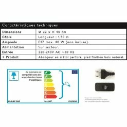 Grosses soldes 🧨 The Home Deco Light Lampe à poser en métal perforé sur trépied 22 x 38.5 cm 🥰 9 Grosses soldes 🧨 The Home Deco Light Lampe à poser en métal perforé sur trépied 22 x 38.5 cm 🥰 -Atmosphera Soldes 3664944048817 4